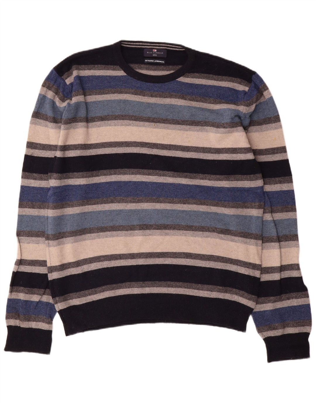 MARKS & SPENCER Herre Blue Harbor trøje med rund hals, stor blå