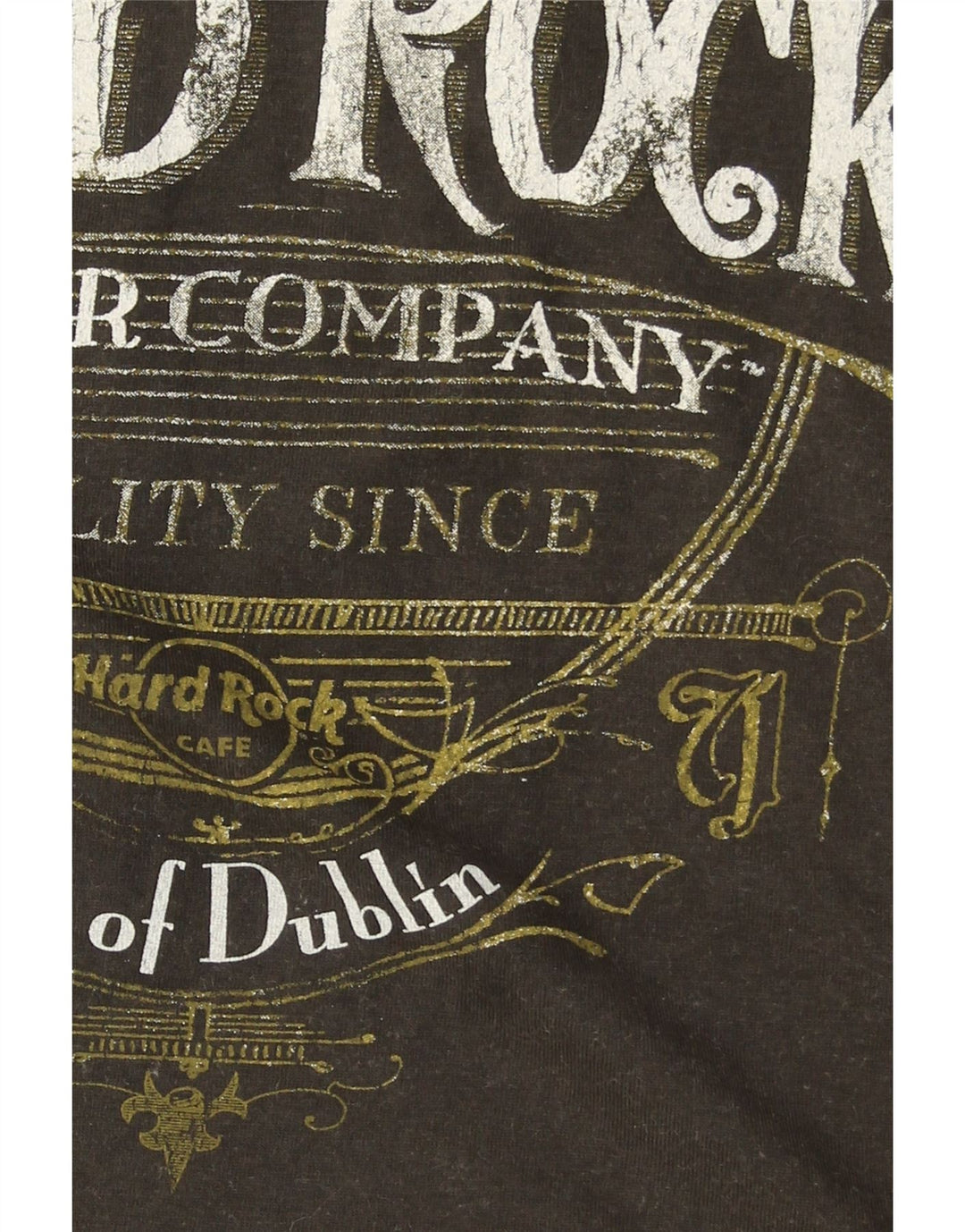 HARD ROCK CAFE Herre City Of Dublin Grafisk T-shirt Top Medium Khaki Bomuld