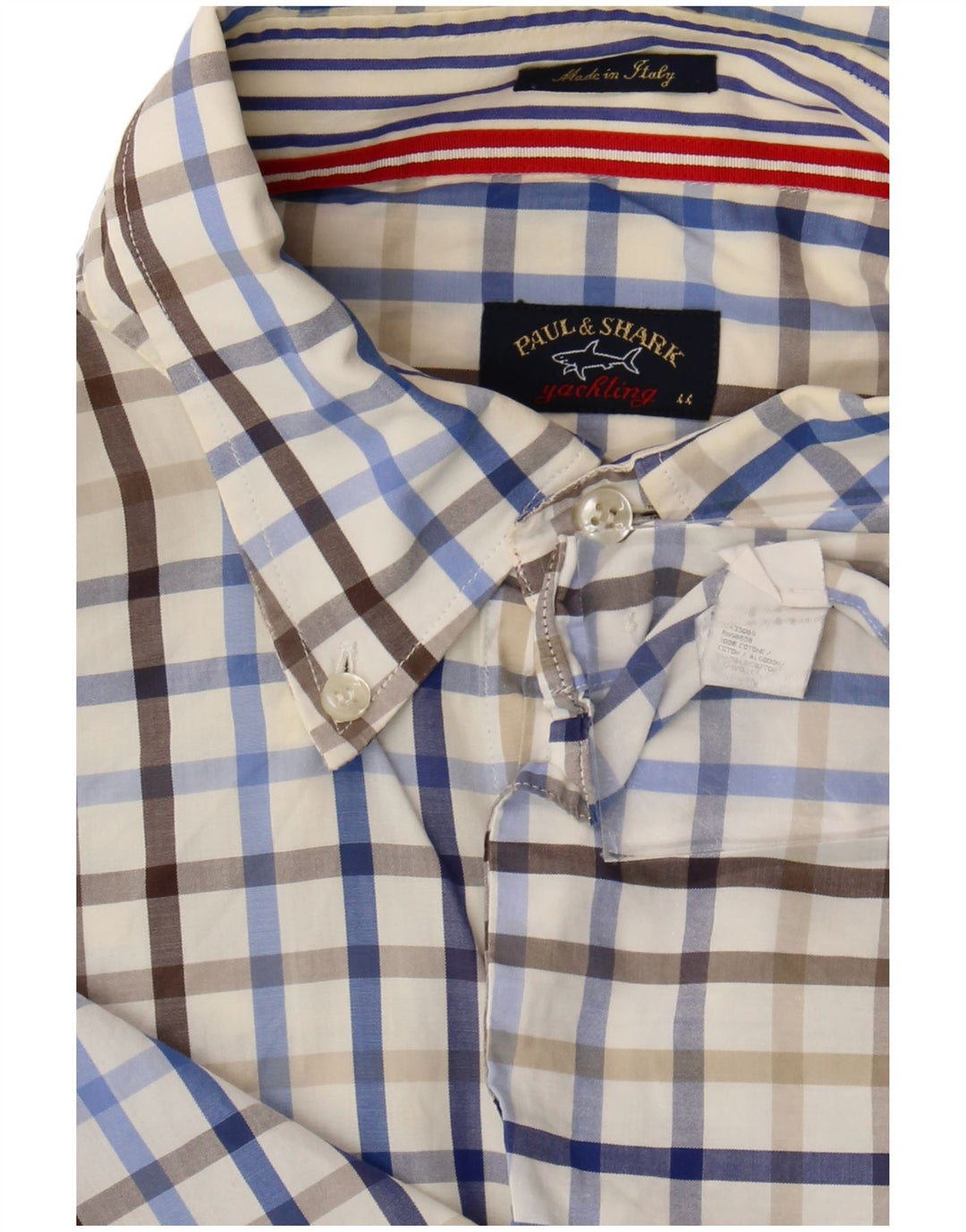 Paul & Shark Herre Yachting Shirt Størrelse 44 XL Flerfarvet ternet bomuld