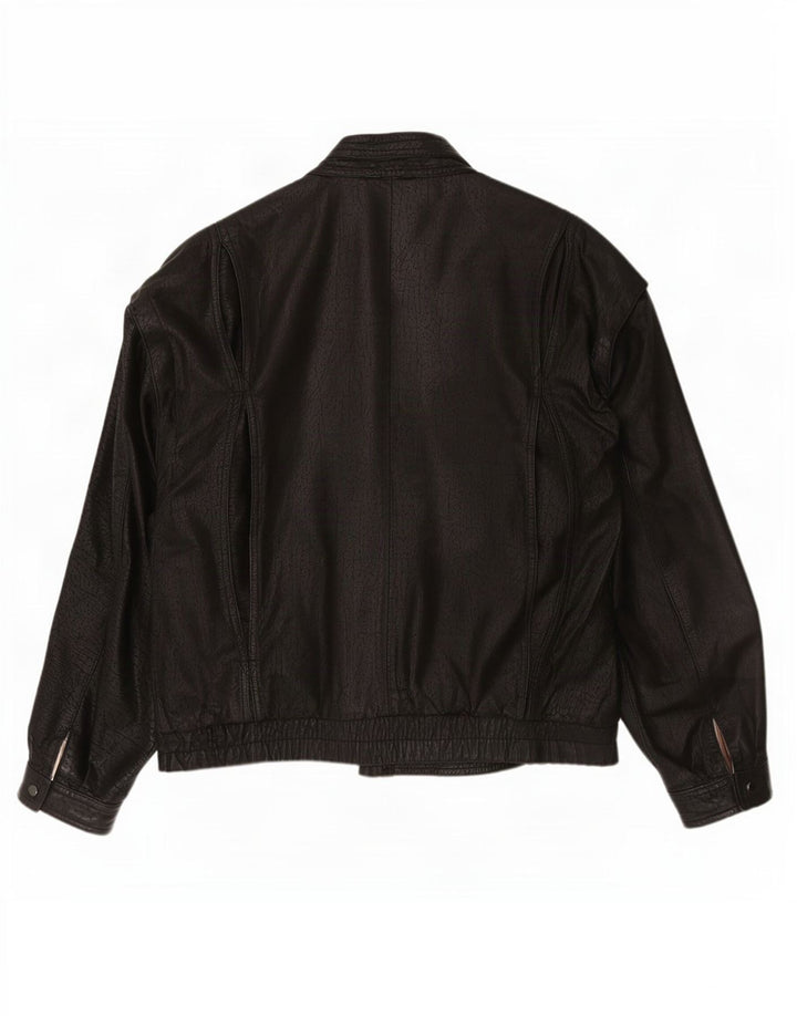 Vintage herre læderjakke IT 52 XL Sort