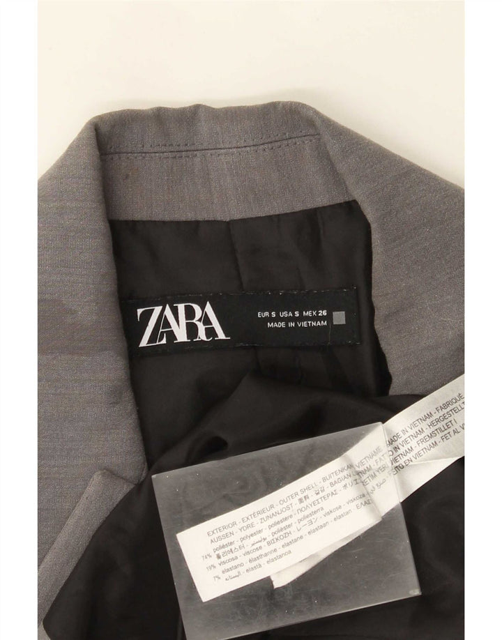 Zara Dame Dobbeltradet Oversized Blazer Jacket UK 10 Small Grey