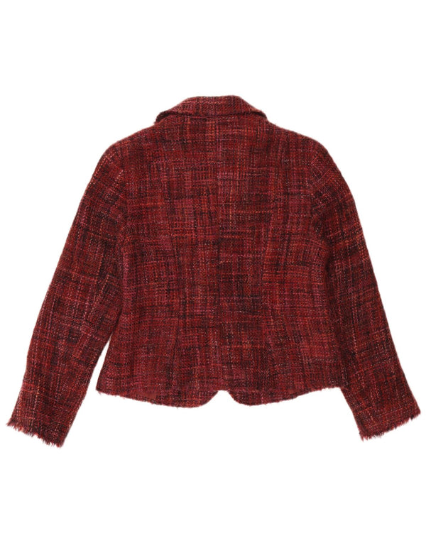 Marks & Spencer Dame 2-knaps blazerjakke UK 14 Medium Burgundy Flecked