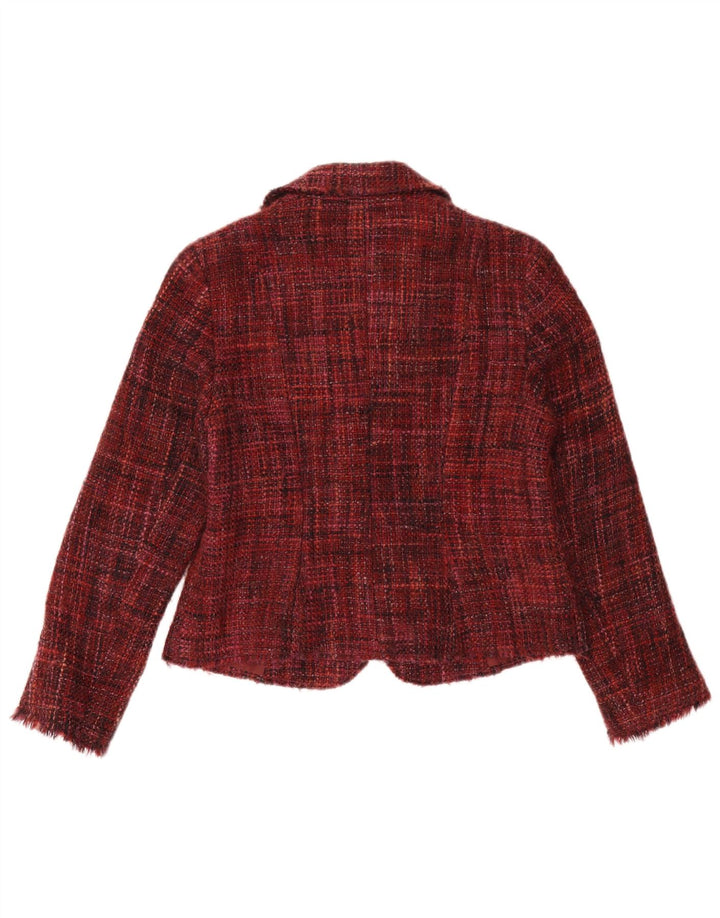 Marks & Spencer Dame 2-knaps blazerjakke UK 14 Medium Burgundy Flecked