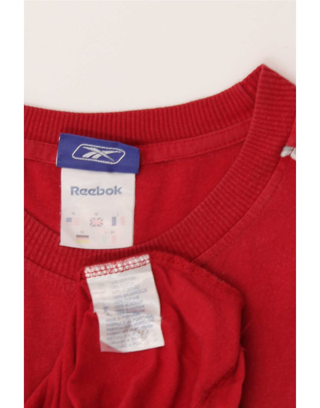 Reebok Herre T-Shirt Top Medium Rød Bomuld