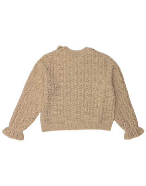 Zara Girls Crew Neck Jumper Sweater 13-14 år Beige Floral