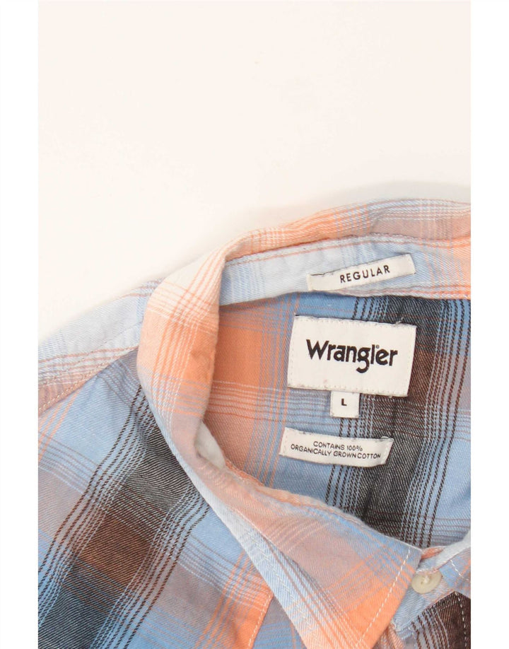 Wrangler Herre Regular Fit skjorte Stor flerfarvet ternet bomuld