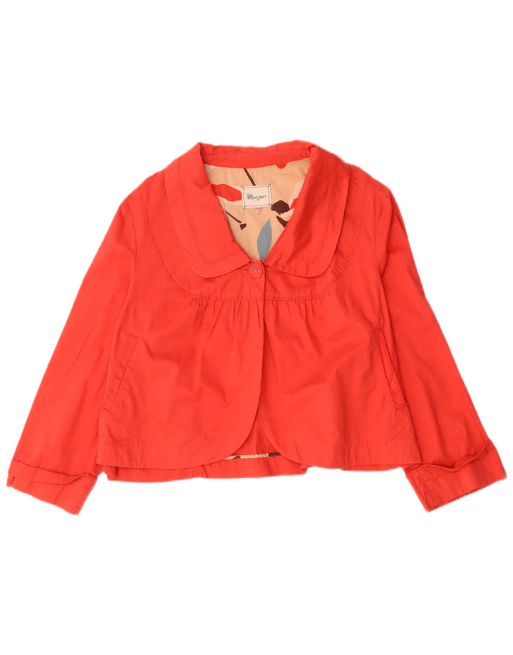 Monsoon Womens Bomber Jacket UK 14 Medium Rød Bomuld