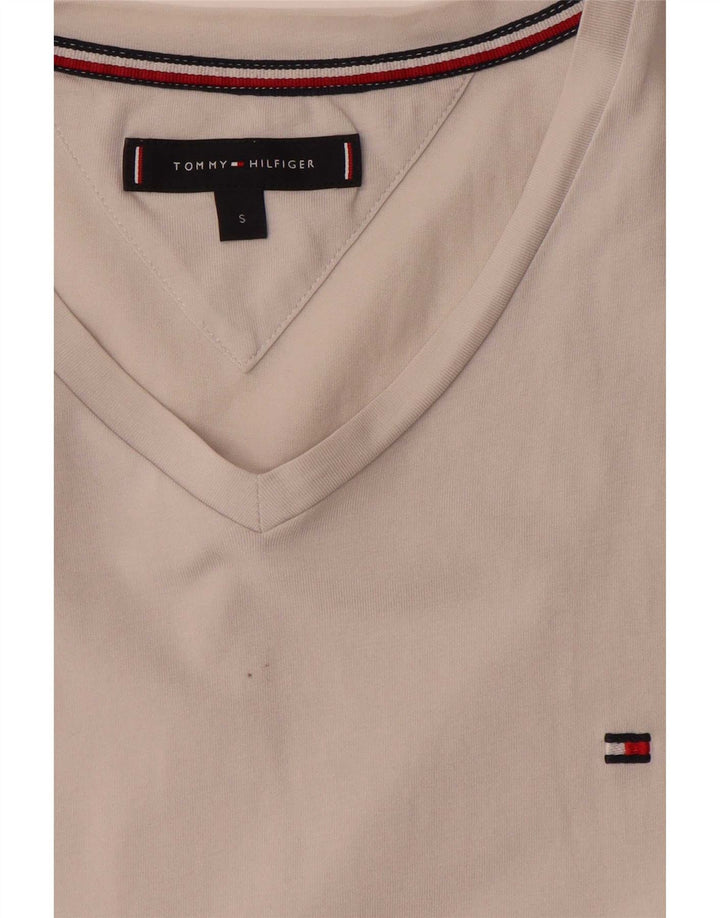 Tommy Hilfiger Herre T-Shirt Top Lille Hvid Bomuld