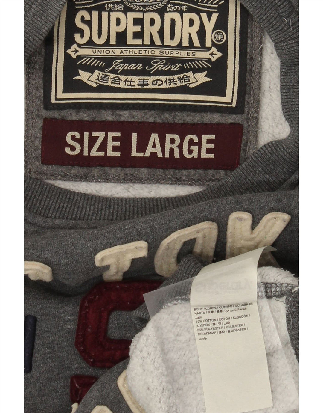 Superdry grafisk sweatshirt til mænd, stor grå bomuld