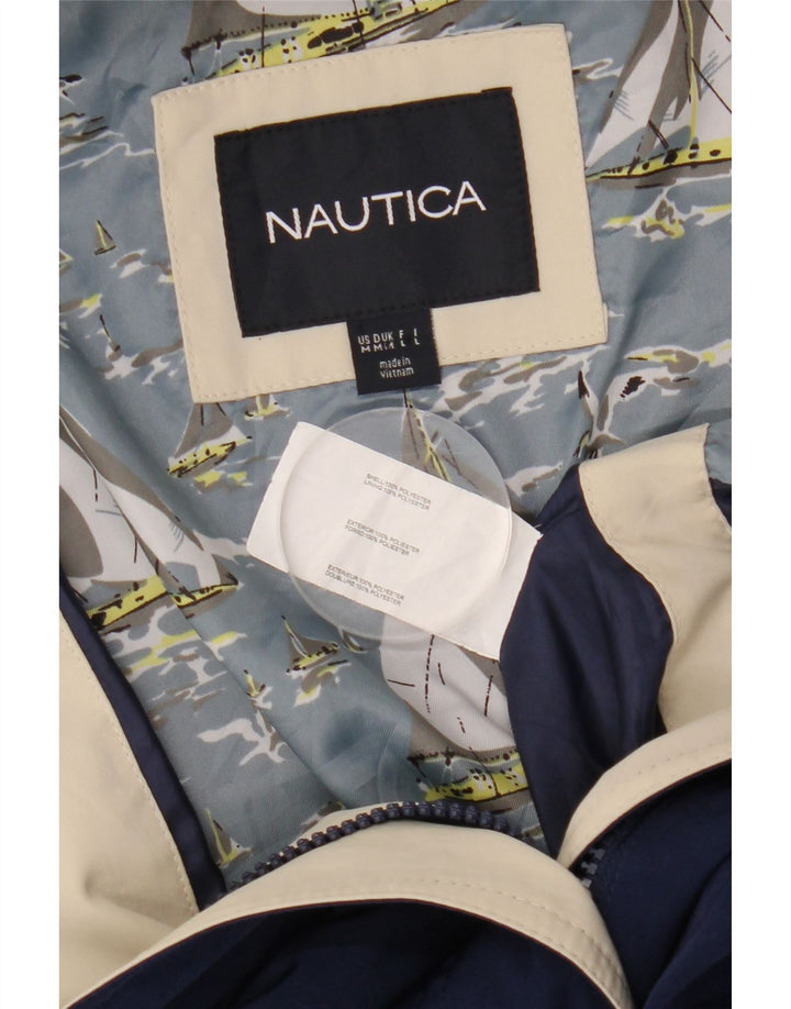 Nautica vindjakkejakke med hætte til kvinder UK 14 Mellem marineblå polyester