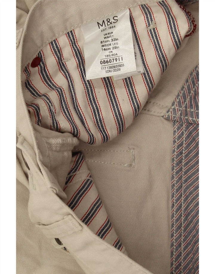 Marks & Spencer Herre Bootcut Casual Bukser W32 L29 Beige Bomuld