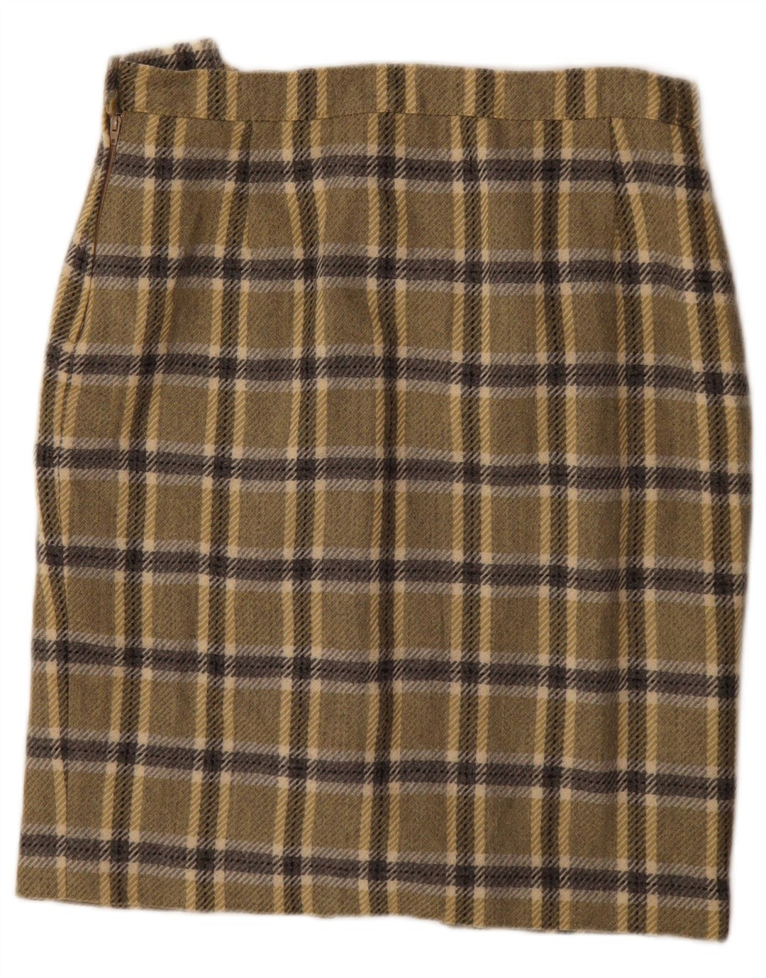 Vintage kvinders blyantnederdel W30 Medium Khaki Check