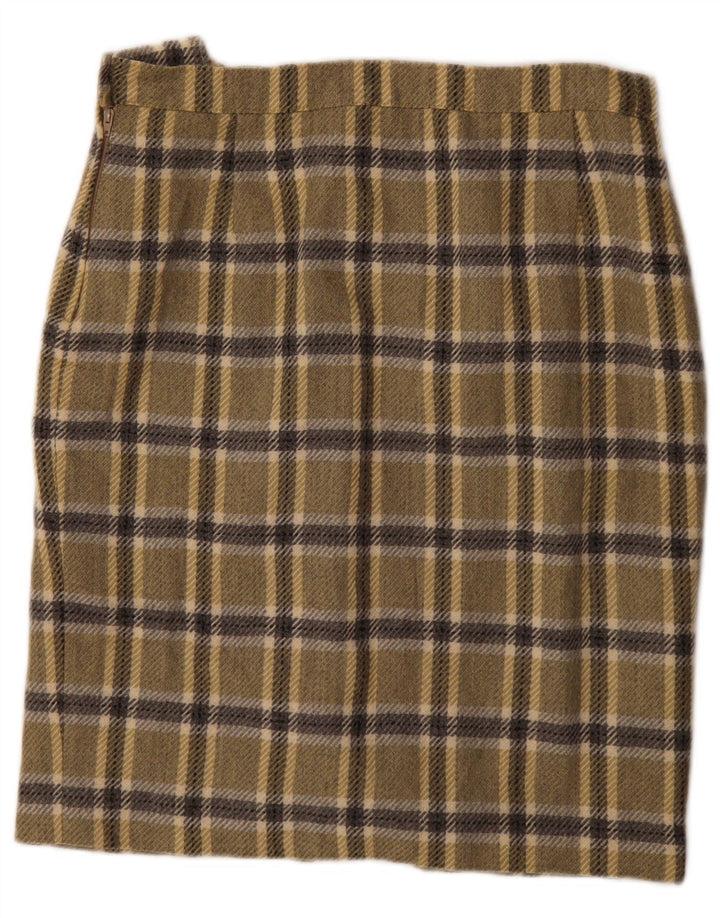 Vintage kvinders blyantnederdel W30 Medium Khaki Check