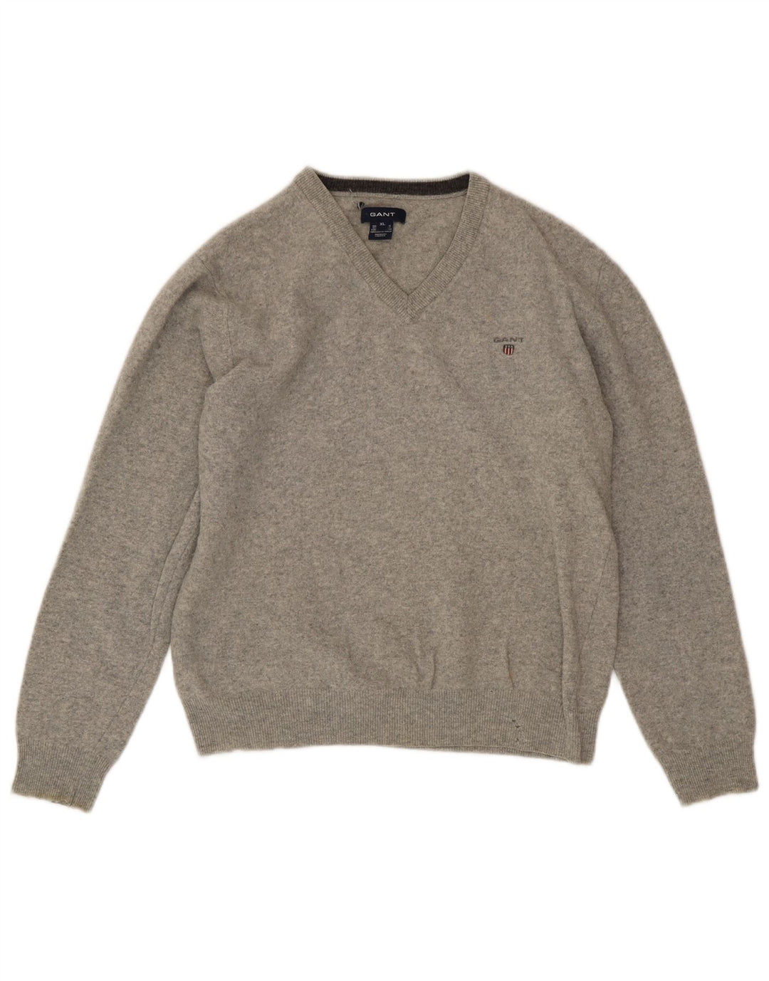 Gant Dame V-hals sweater UK 18 XL Grå Uld