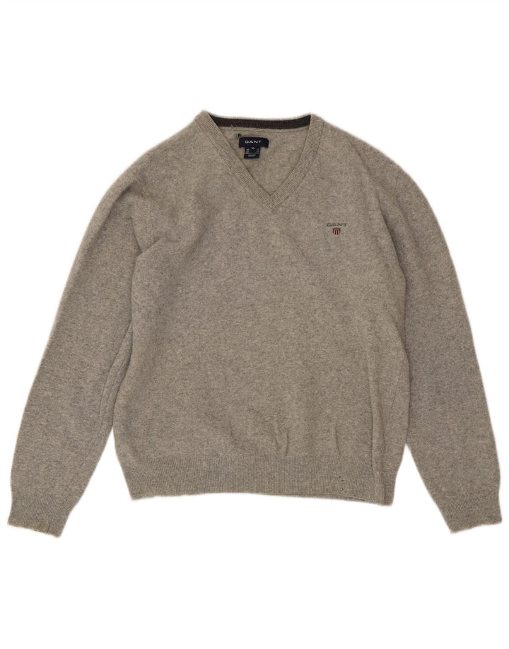 Gant Dame V-hals sweater UK 18 XL Grå Uld