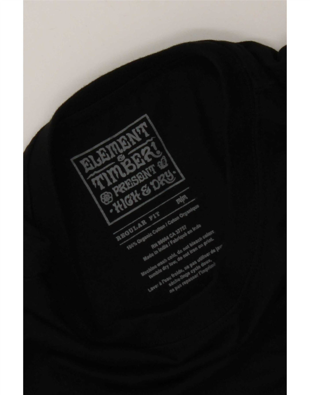 Element Herre Regular Fit Grafisk T-shirt Top Medium Sort Bomuld