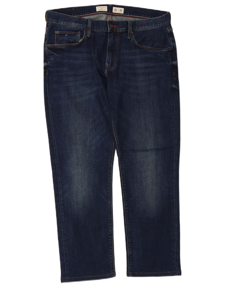 TOMMY HILFIGER Herre Denton Straight Jeans W34 L27 Marineblå Bomuld