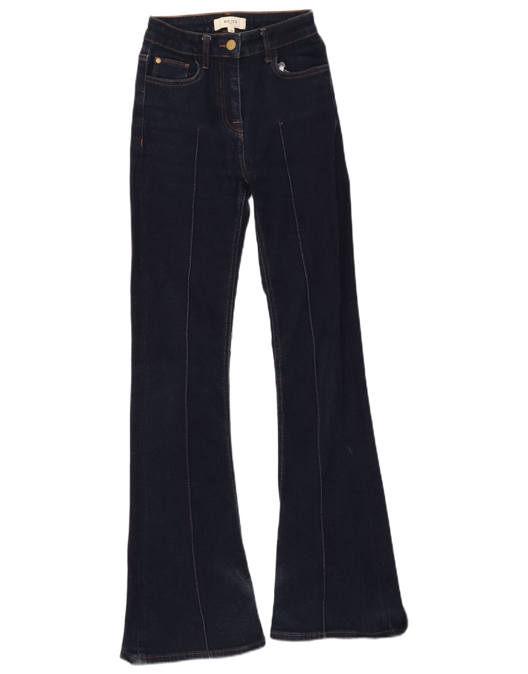 Reiss Dame Flared Jeans W25 L31 Marineblå Bomuld