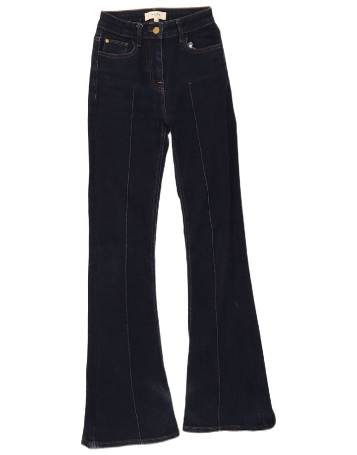 Reiss Dame Flared Jeans W25 L31 Marineblå Bomuld
