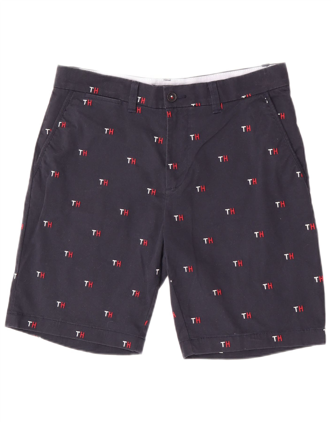 Tommy Hilfiger Herre Grafiske Chino Shorts W33 Medium Navy Blue Bomuld