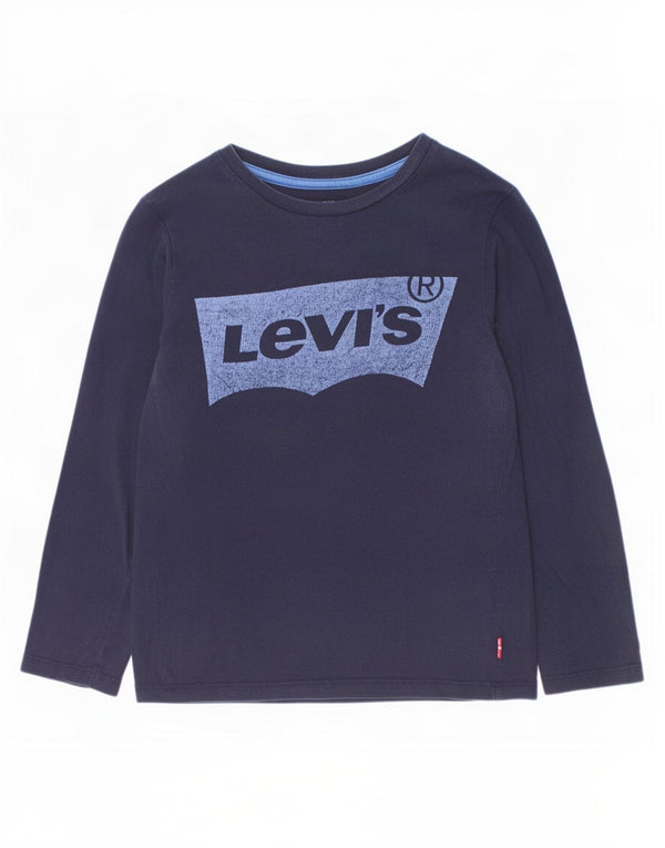 Levi's Boys grafisk top langærmet 9-10 år marineblå bomuld