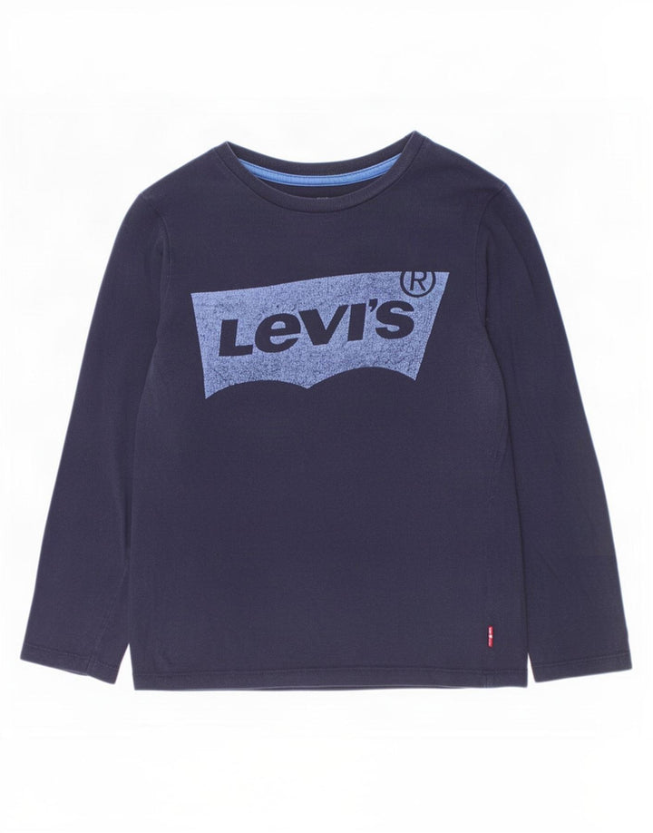 Levi's Boys grafisk top langærmet 9-10 år marineblå bomuld