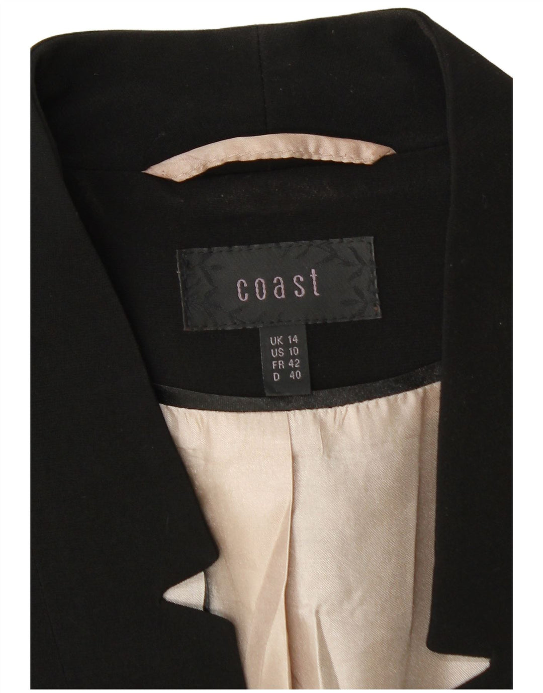 Coast Dame Blazer Jacket UK 14 Stor Sort Polyester