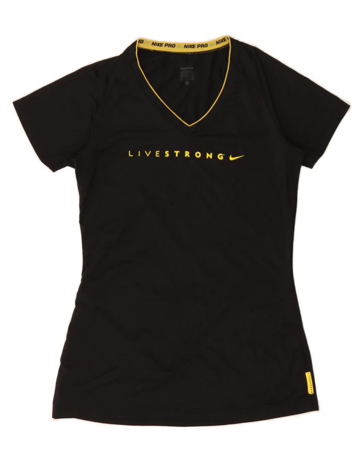 NIKE Womens Graphic T-Shirt Top UK 10 Small Black Polyester Vintage Nike and Second-Hand Nike from Messina Hembry 