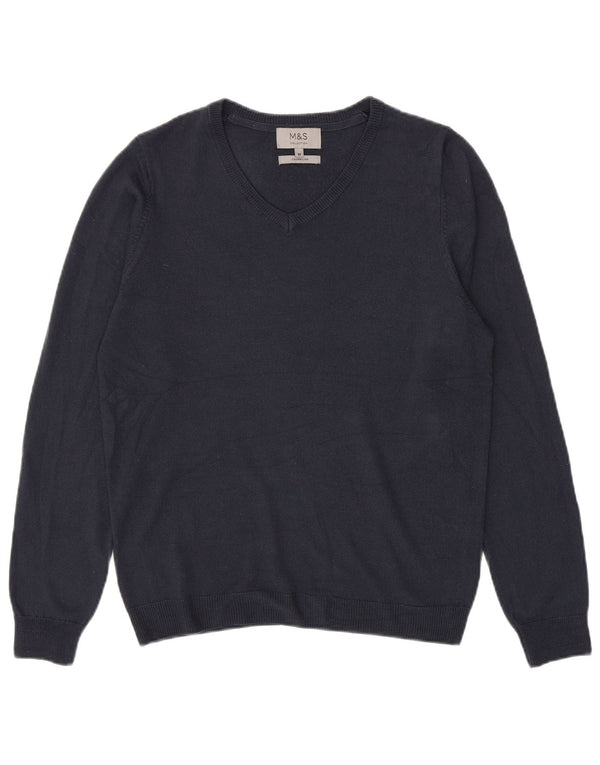Marks & Spencer Herre V-hals sweater Medium Marineblå Akryl