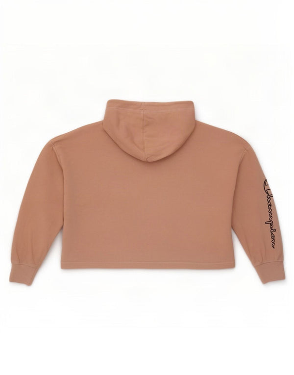 Champion Womens Crop Oversized hættetrøje Jumper UK 14 Medium Pink Bomuld