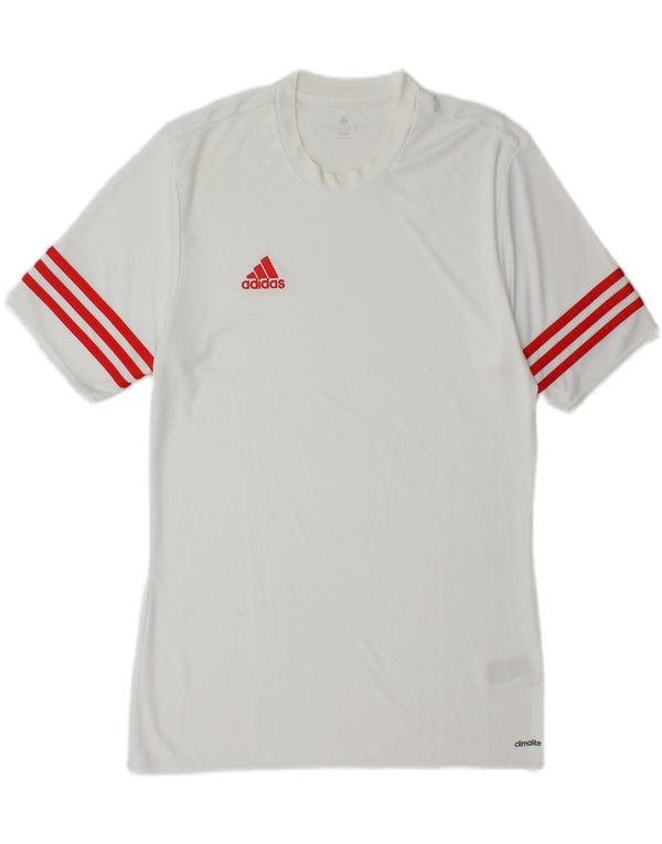 Adidas Herre Climalite T-Shirt Top Medium White Polyester