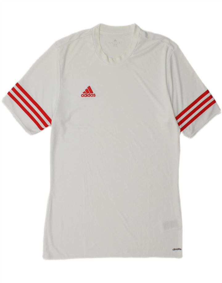Adidas Herre Climalite T-Shirt Top Medium White Polyester