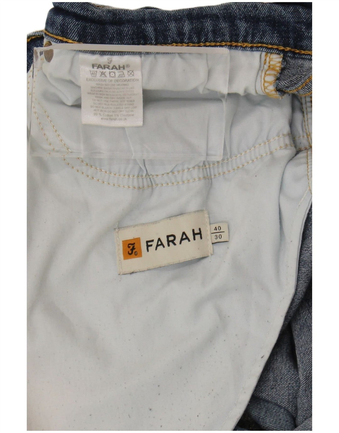 Farah Herre Slim Jeans W40 L30 Blå Bomuld