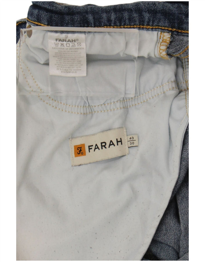 Farah Herre Slim Jeans W40 L30 Blå Bomuld