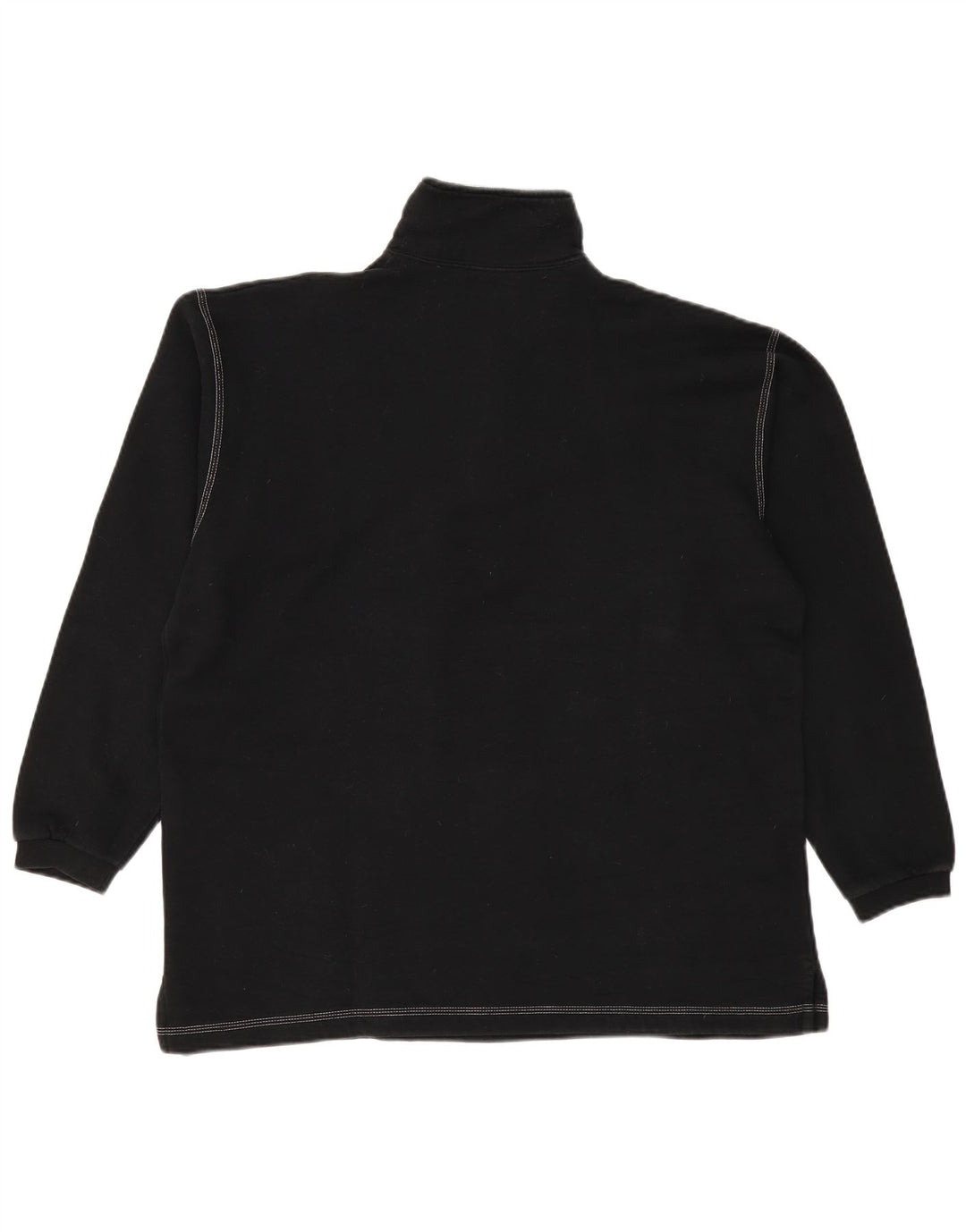 CHAMPION Herre Zip Neck Sweatshirt Jumper Stor Sort Bomuld