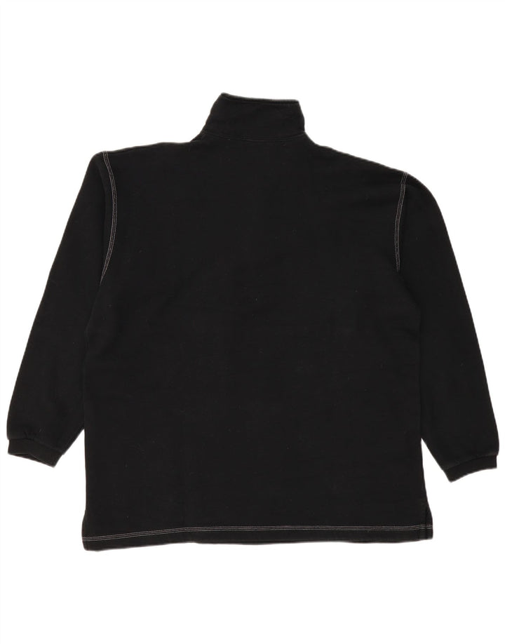 CHAMPION Herre Zip Neck Sweatshirt Jumper Stor Sort Bomuld