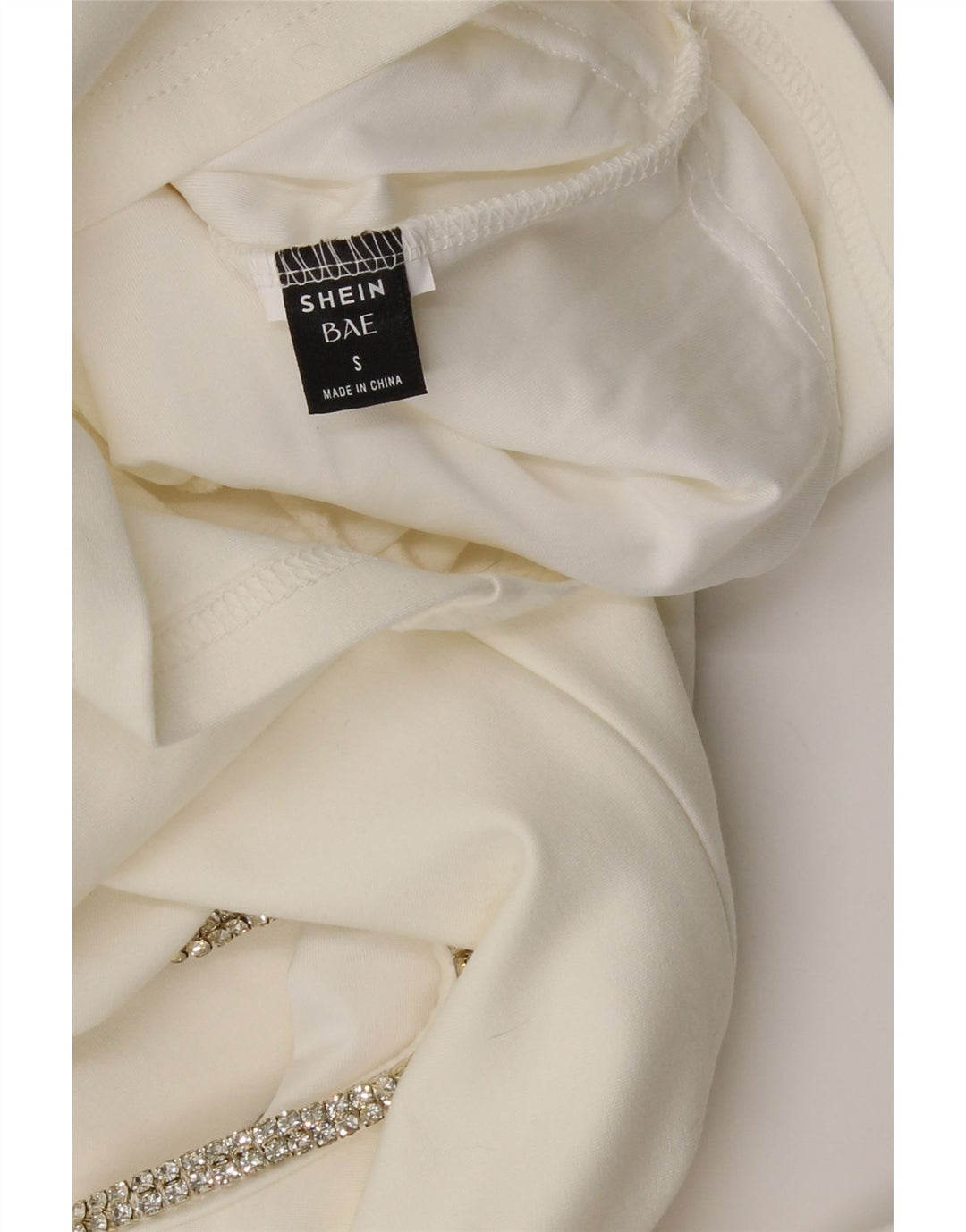 SHEIN Womens Long Sleeve Bodycon Dress UK 8 Small White Vintage Shein and Second-Hand Shein from Messina Hembry 