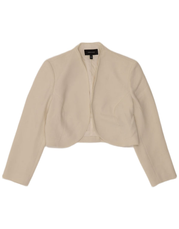 Karen Millen Womens Open Bolero Jacket UK 10 Small White Acetate