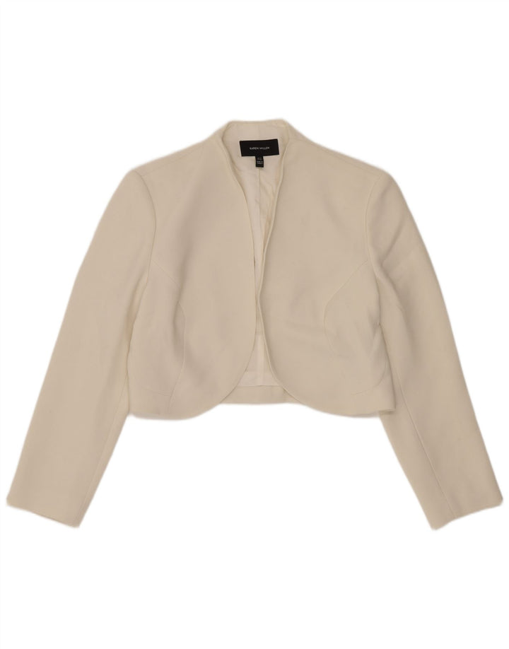 Karen Millen Womens Open Bolero Jacket UK 10 Small White Acetate