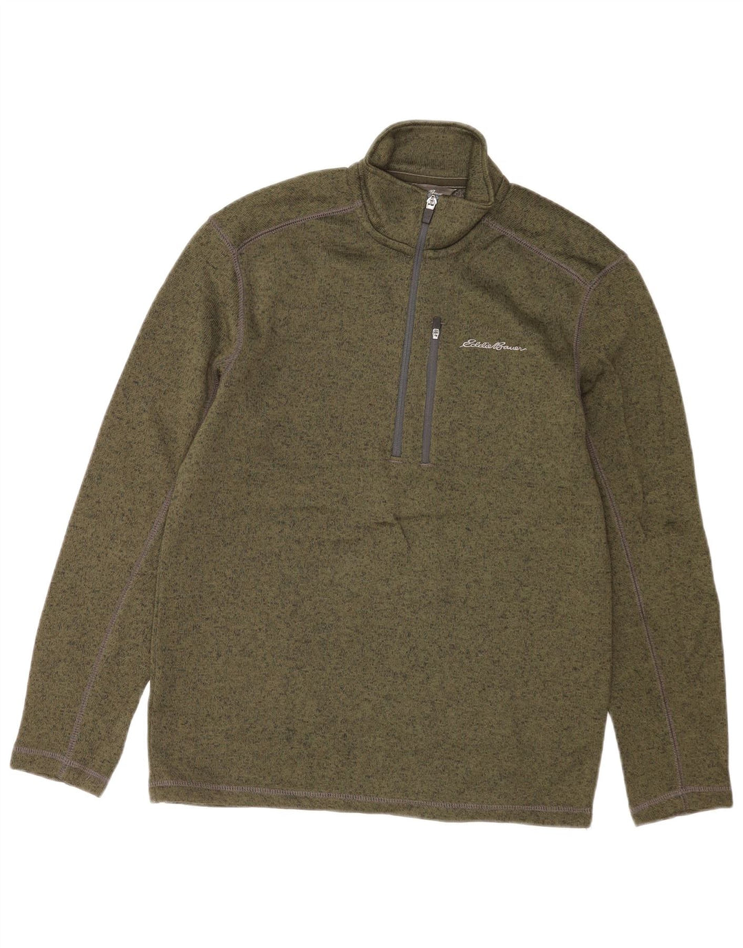 Eddie Bauer Sweatshirt med lynlås til mænd, lille grøn flekket polyester