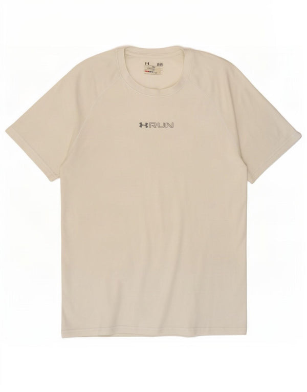 Under Armour Herre Heat Gear Grafisk T-Shirt Top Stor Hvid