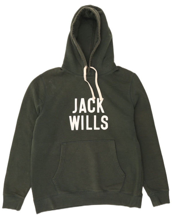 Jack Wills Herre grafisk hættetrøje XL Grøn bomuld