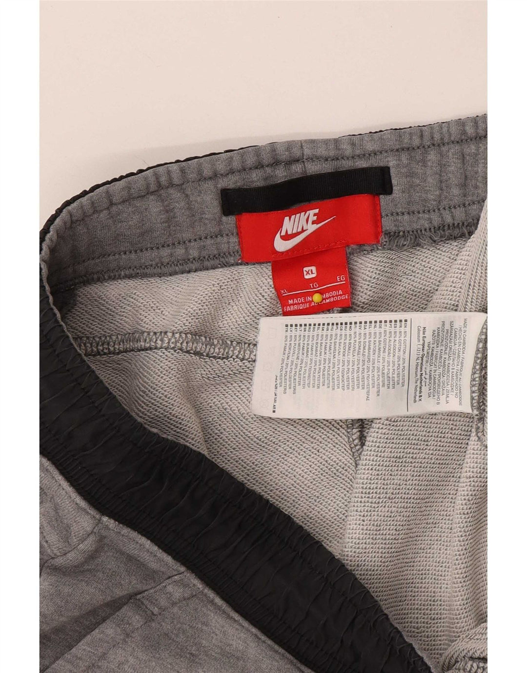 Nike Træningsdragtsbukser til mænd XL Grå Colourblock Bomuld