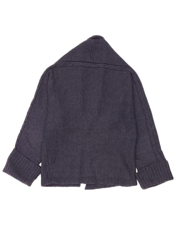 Zara Dame Cardigan Sweater UK 14 Medium Navy Blue Akryl