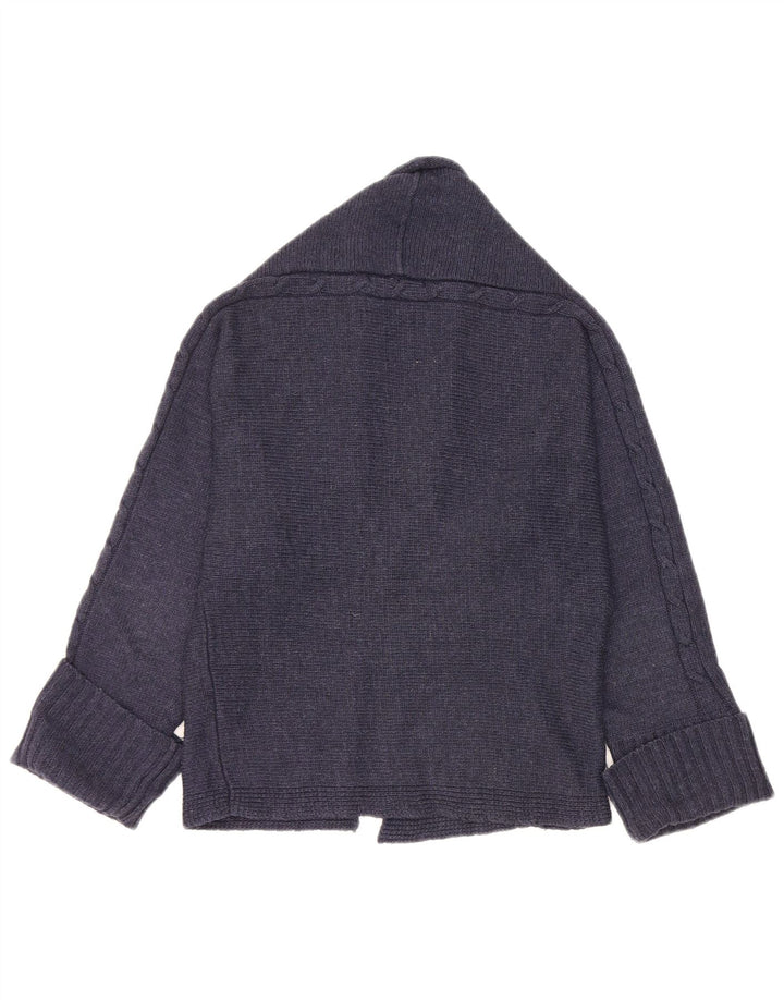 Zara Dame Cardigan Sweater UK 14 Medium Navy Blue Akryl