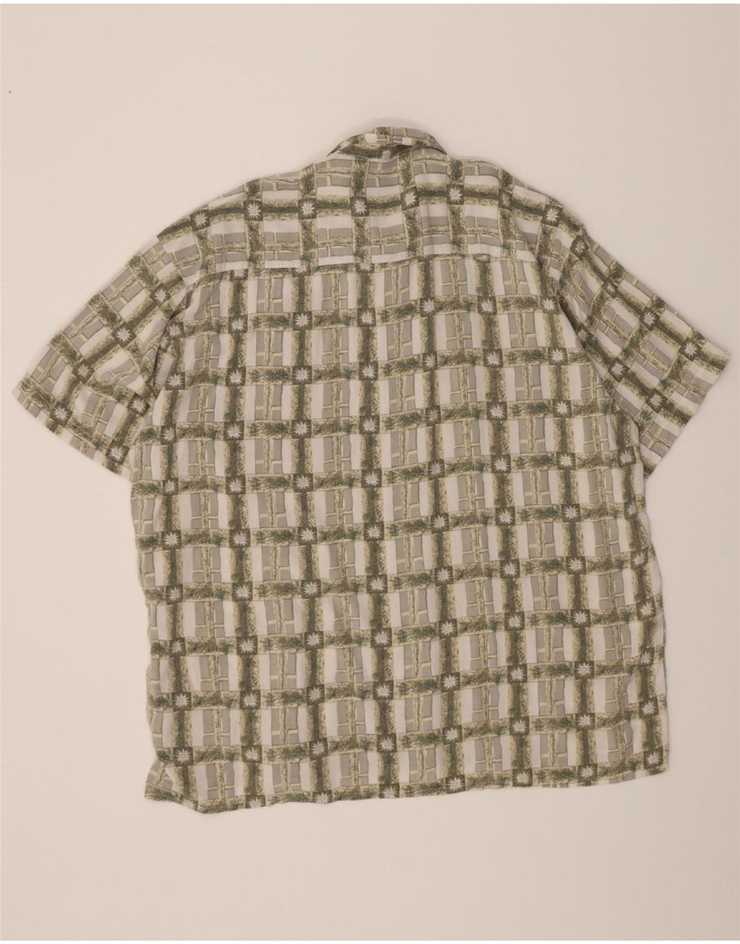 VINTAGE Mens Short Sleeve Shirt Large Green Check Vintage Vintage and Second-Hand Vintage from Messina Hembry 