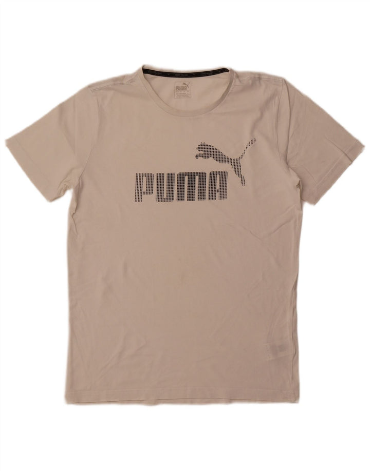 Puma Herre grafisk T-shirt Top Medium Hvid Bomuld