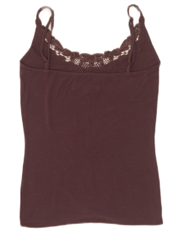 Vintage Dame Cami Top UK 4 XS Maroon Modal
