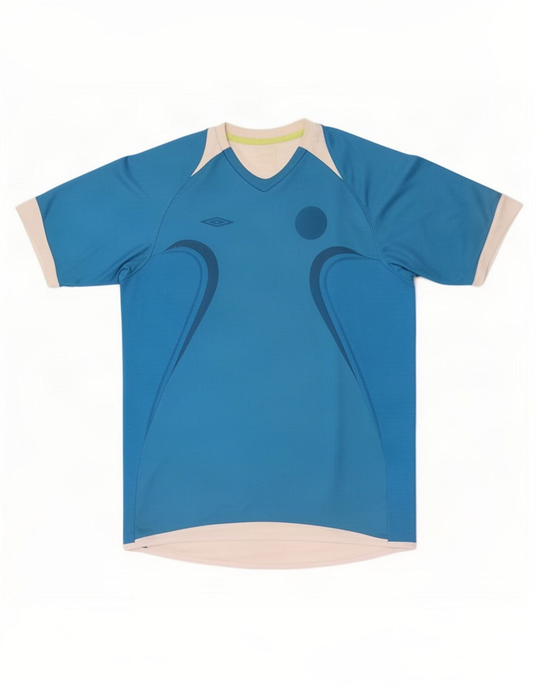 Umbro Herre T-Shirt Top Medium Blue Colourblock Polyester