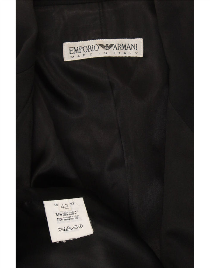 EMPORIO ARMANI Womens Double Breasted Blazer Jacket IT 42 Medium Black Vintage Emporio Armani and Second-Hand Emporio Armani from Messina Hembry 